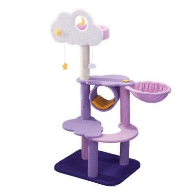 China Viable Cat Tree Scratching Toy with Cat Tower Furniture Covered Scratching Ball Activity Center Signals for sale