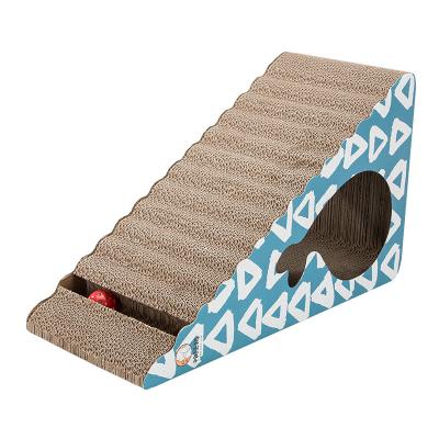 China High Quality Pet Viable Toy Cat Corrugated Triangular Multifunctional Scratch Board for sale