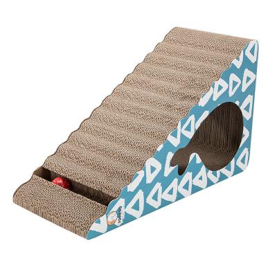 China Quality Viable Triangle Cat Scratch Board Toy Furniture Cardboard Durable Corrugated Cat Scratch Board for sale