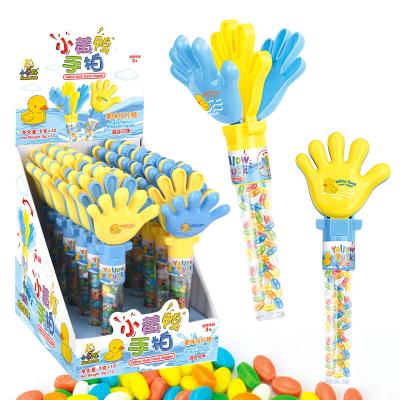 China Normal Plastic Pop Makers Hand Flappers Fruit Flavor Hard Candy Toys With Candy for sale