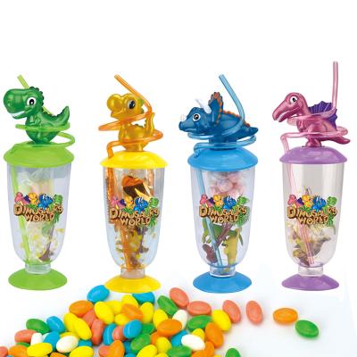 China Normal Plastic Sweet Cup Can Fill Chocolate Cotton Candy Cup Kids Dino Candy for sale