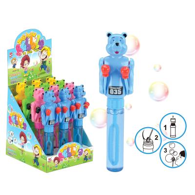 China Plastic Outdoor Toys For Kids Cartoon Animal Bear Bubble Boxing Magic Wand for sale