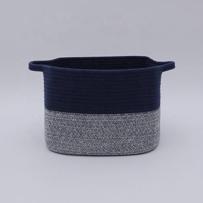 China Large INS Storage Baby Sustainable Baskets Woven Laundry Basket With Handle Organic Cotton Woven Basket for sale