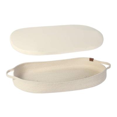 China Bamboo Washable Slipper Basket Folding Cotton Rope Basket Baby Changing Basket for sale