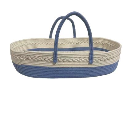 China Factory Sustainable Washable Cotton Rope Basket Folding Baby Changing Basket for sale