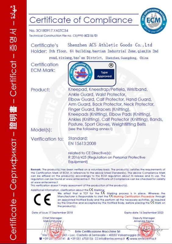 CE Certificate - Shenzhen Kezhiia Athletic Goods Co.,ltd