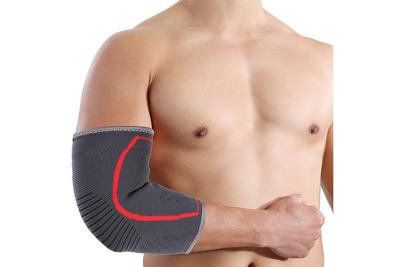 China Black Athletic Compression Sleeves Neoprene Elbow Sleeve For Bodybuilding for sale