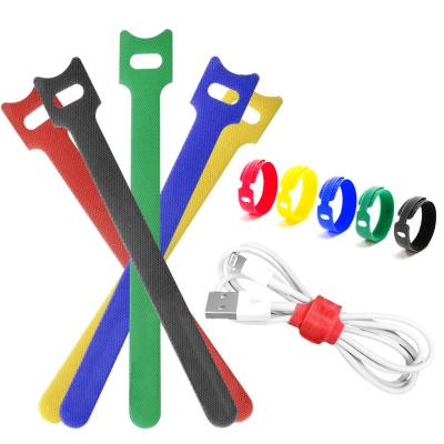 China Other Colorful Adjustable Double Side Strap Reusable Magic Hook And Loop Cable Ties Tape for sale