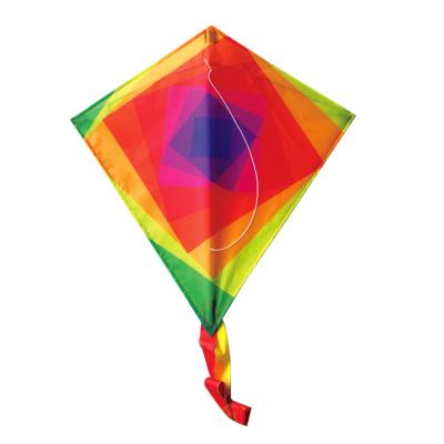 China Outdor Toy High Quality Rainbow Diamond Kite Single Line Beginner Kite For Kids for sale