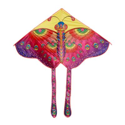 China New large polyester Weifang popular cometa butterfly beach outdoor game kite with flying wire for sale