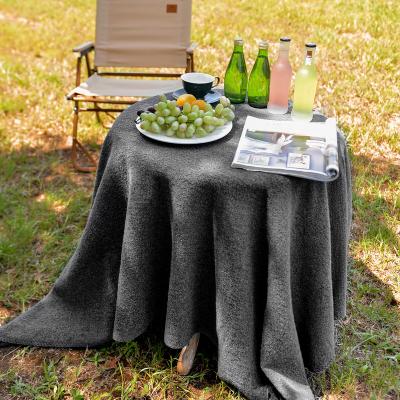 China PORTABLE Merino Wool Camping Picnic Blankets Knitting Fur Flurry Throw Blanket For Picnic In Winter Traveling Glow In Dark Blanket for sale