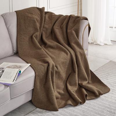 China anti-pilling; portable; Washable High Quality Merino Wool Fur Double Layer Double Layer Fuzzy Fluffy Knitting Blankets Lovely Eco-friendly Winter Throw Blanket for sale