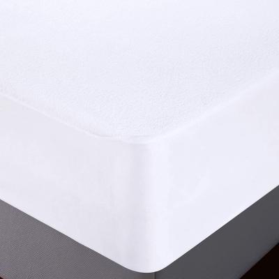 China Hypoallergenic Bamboo Terry Cloth Mattress Queen Size Bed Bug Proof Breathable Waterproof Breathable Hotel Mattress Protector for sale