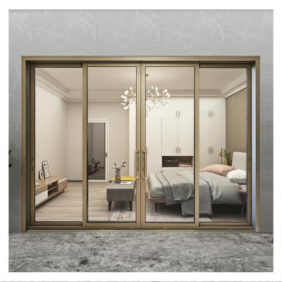 China 2021 Modern Modern Soundproof Aluminum Sliding Doors Divide Patio Door for sale