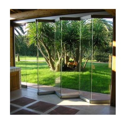 China Industrial Frameless Folding Door Bi-Fold Door Glass Office Partition Panel for sale