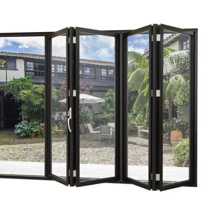 China New Hihaus Exterior Aluminum Wide Accordion Wide Slide and Triple Sliding Doors for sale