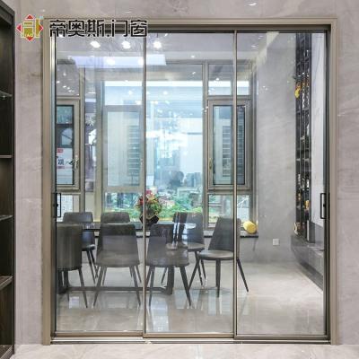 China Modern triple sliding glass door with aluminum frame for sale