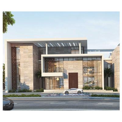 China Hihaus 2022 Modern Tropical House Architecture Single Storey Facade Aluminum Frame Modern Fresh Building Curtain Wall for sale