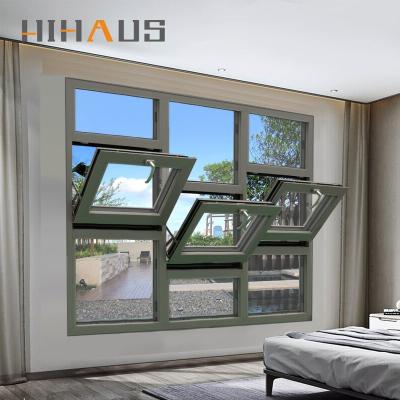 China New swing design tempered glass swing window side hung window with mosquito nets bottom hung window for toilet use for sale