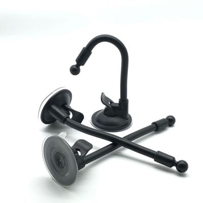 China Adjustable Desktop Gooseneck Mobile Phone Holder Lazy ABS Frame Car Windshield Sucker Mobile Phone Stand Holder for sale