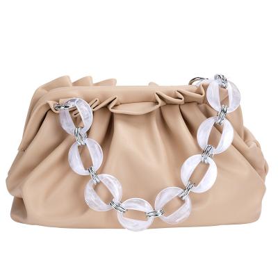 China Fashion Pleated Cloud Bag for Acrylic Chain Bag Fashion Bag Women's 2022 Texture News Armpits for sale