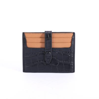 China New Fashion Trending Light Weight Unisex Card Holder Wallet Genuine Leather Short Purse for sale