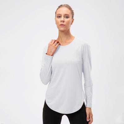 China Antibacterial Wicking Shirt Moisture Yoga Quick Dry Shirts Sheath Long Mesh Top Petite Activewear XXL for sale