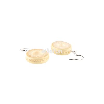 China Real 2020 new style round natural bamboo real bamboo dangling earrings for sale