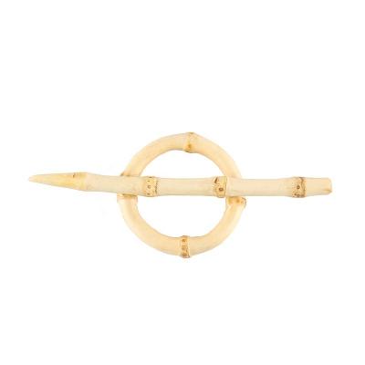 China Real Root Fashion Bamboo Hair Accessories Ornaments Geometric Hollowed Out Root Hair Clip Barrette Hair Pin Round Hair Sling Bamboo Hair Clip for sale