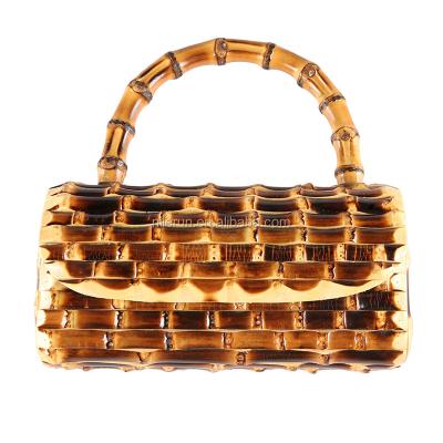 China Nilerun real root bamboo purse bamboo handbag famous brand luxury unique handmade bamboo evening clutch bag for sale