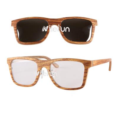 China Double Frame Wooden Dual Use Wooden Optical Glasses And Wooden Sunglasses With Magnets Inside for sale