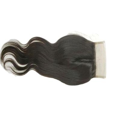 China Wholesale Indian Silk Lace Hairpiece Hairpiece Body Wave 4*4 Machine Made 100% Closure for sale