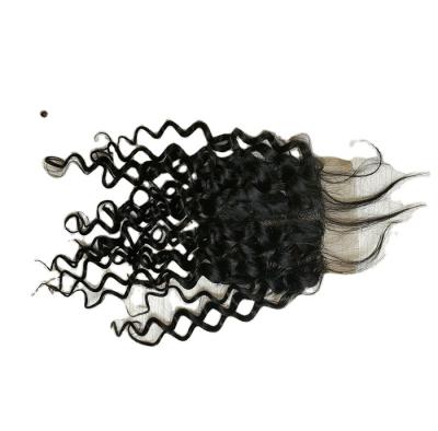 China 100% hand made hair piece 4*4T half closure popular water wave hair style hairpiece for sale