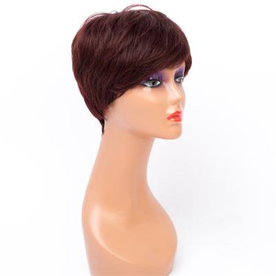 China No Mix Short Pixie Cut Cheap Factory Price Good Quality None Lace Up Hair Wigs for sale