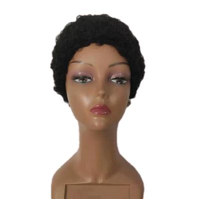 China Mix Short Afro Kinky Curly Hair Wig For Black Color Women Wigs Color None Lace Wigs Machine Made for sale