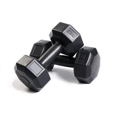 China Durable Standard Wholesale Fitness Hex Rubber Dumbbell 5kg 10kg for sale