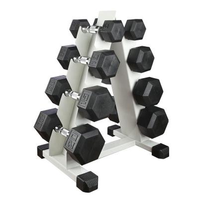 China Durable Rubber Coated Standard Head Cast Iron / Hex Fitness Equipment Round Dumbell Dumbbell for sale