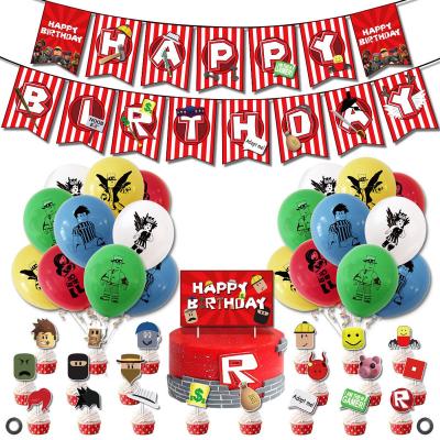 China Latex Roblox Party Supplies Happy Birthday Gift Decorations Set for sale