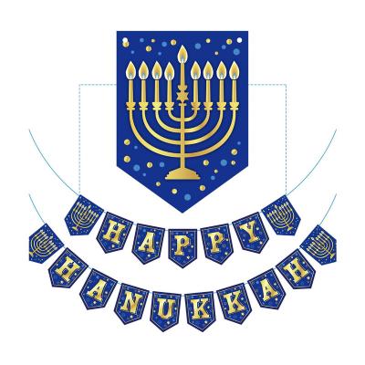 China Happy Hanukkah Decoration Para Hanukkah Banner PAPER Jewish Flag for sale