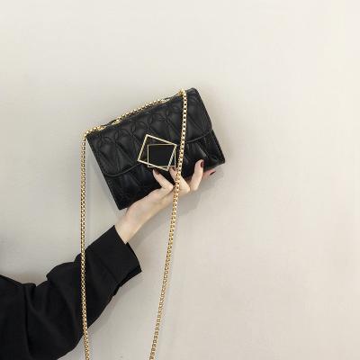 China 2021 PU Messenger Square Bags For Women Soft Leather Chains Bag for sale