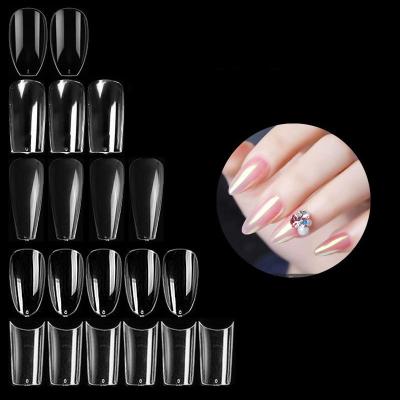 China 500pcs Design 500pcs Acrylic Clear Ballerina Coffin Nails Full Cover Hot Sale Artificial Fake False Tips for sale