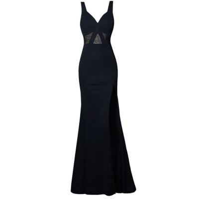 China Beautiful Anti-Static Sexy V-Neck Waist Lace Nightclub Sleeveless Evening Dress Even Dress for sale