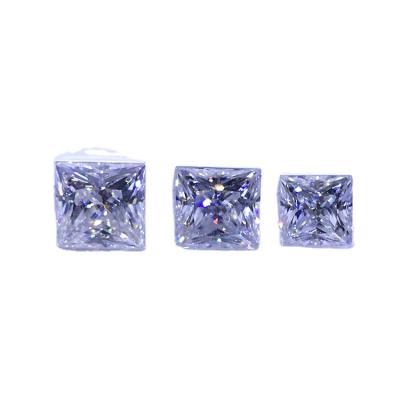 China Wholesale princess cut loose diamond vvs white or fire color 2ct moissanite for sale