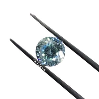 China Portuguese Cut 2ct 8mm Color Diamond Set Or Fire Color Custom Shaped Gem Round Light Loose Synthetic Blue Moissanite for sale