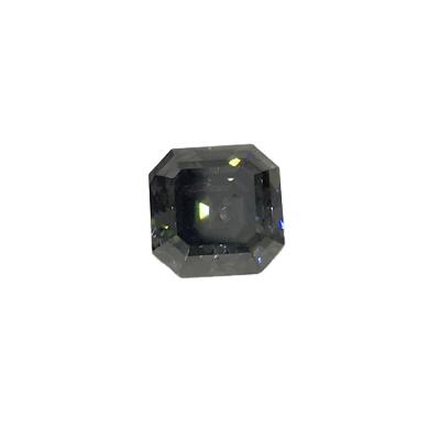 China Hot sale synthetic dark gray diamond asscher gray cut moissanite set or color fire for sale