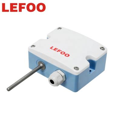 China PC Shell LEFOO Wall Mounted 4-20mA Output Small Temperature Transmitter pt1000 Intelligent Temperature Sensor For HVAC for sale