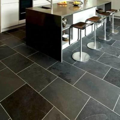 China Environmental Protect Tile Kitchen Stone Black Gray Rusty Slate Floor Tiles for sale