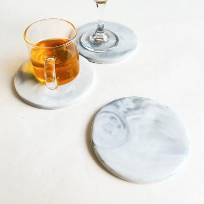 China Factory Direct High Temperature Resistance Viable Round Marble Coaster Cup Mat for sale