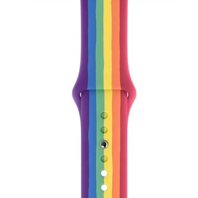 China Skin Friendly High Quality Silicone Strap Waterproof Sports Silicone Smart Watch Strap For Apple Watch Silicone Band for sale