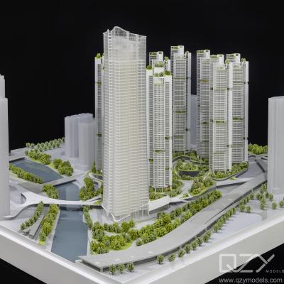 Cina Modelli in miniatura di edifici residenziali commerciali 3D Grattacielo Aedas 1:600 in vendita